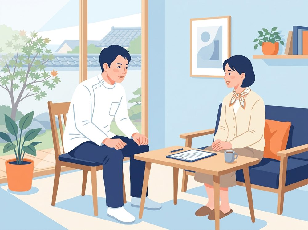 カウンセリングでじっくり話を聞く施術者